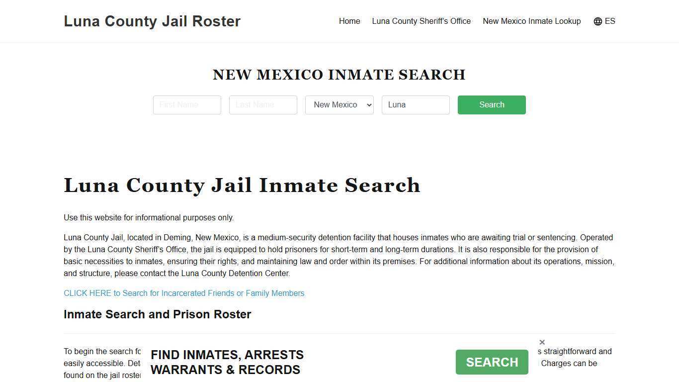 Luna County Jail Roster Lookup, NM, Inmate Search