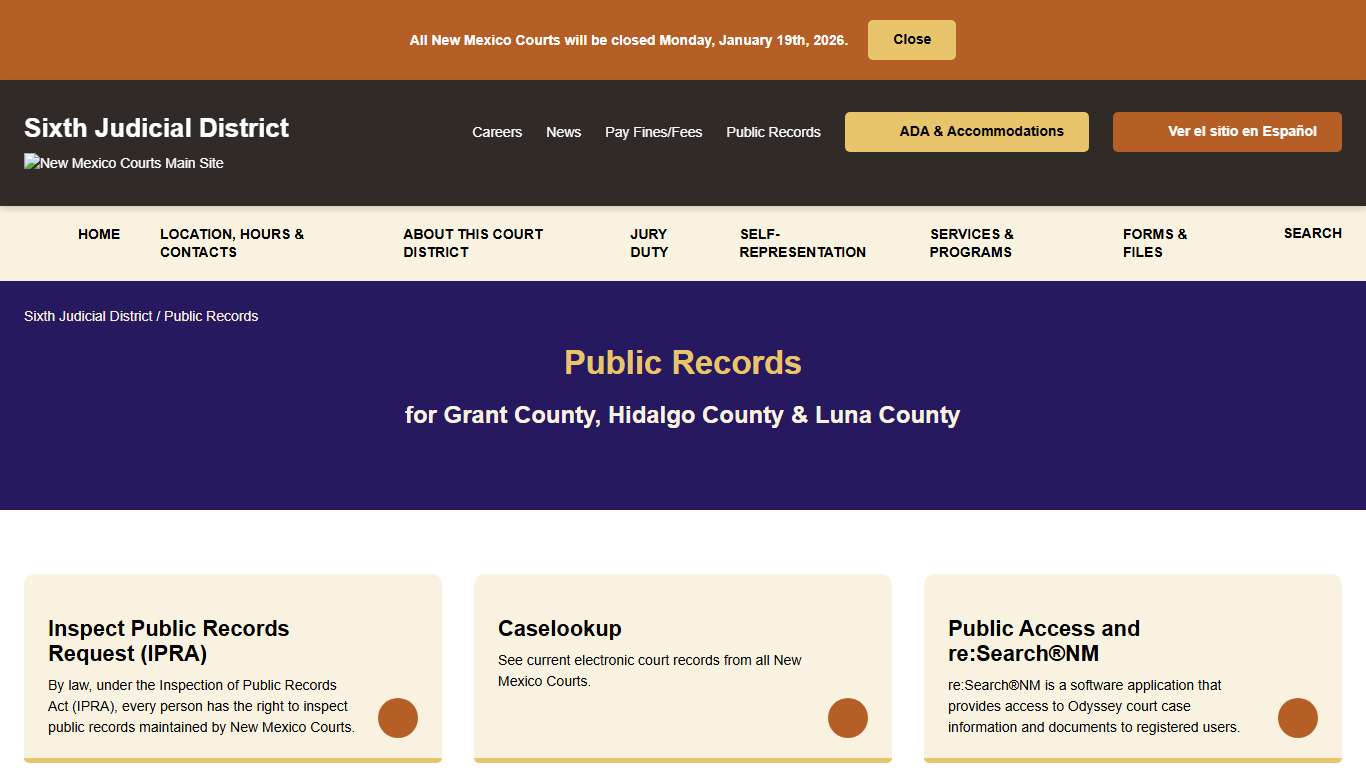 Public Records - Sixth Judicial District